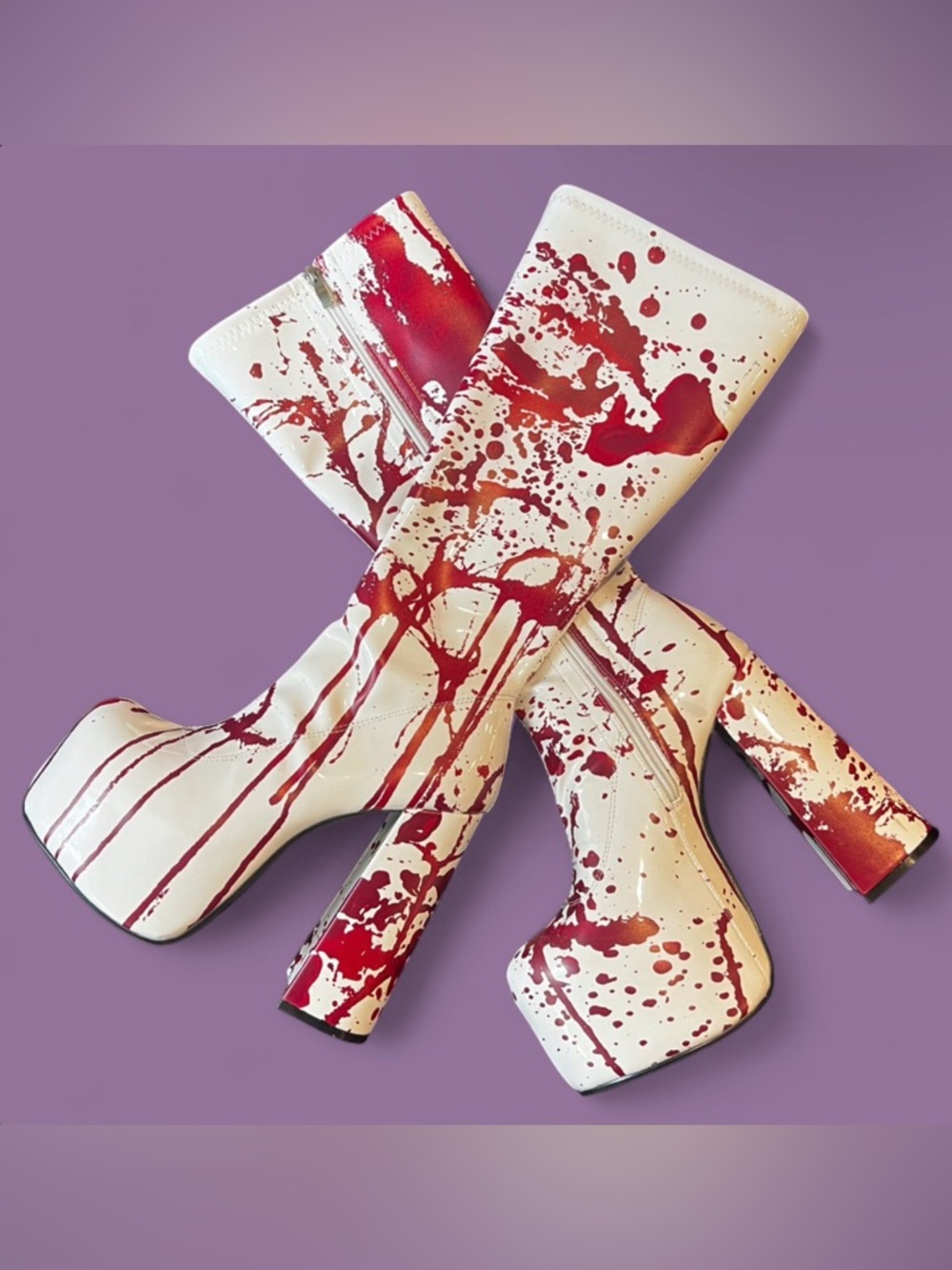 Trickz n Treatz x Dolls Kill- SCREAM QUEEN GOGO BOOTS - WHITE